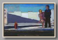 COUPLE ON A STREET   2006   oil/board   9"x14"